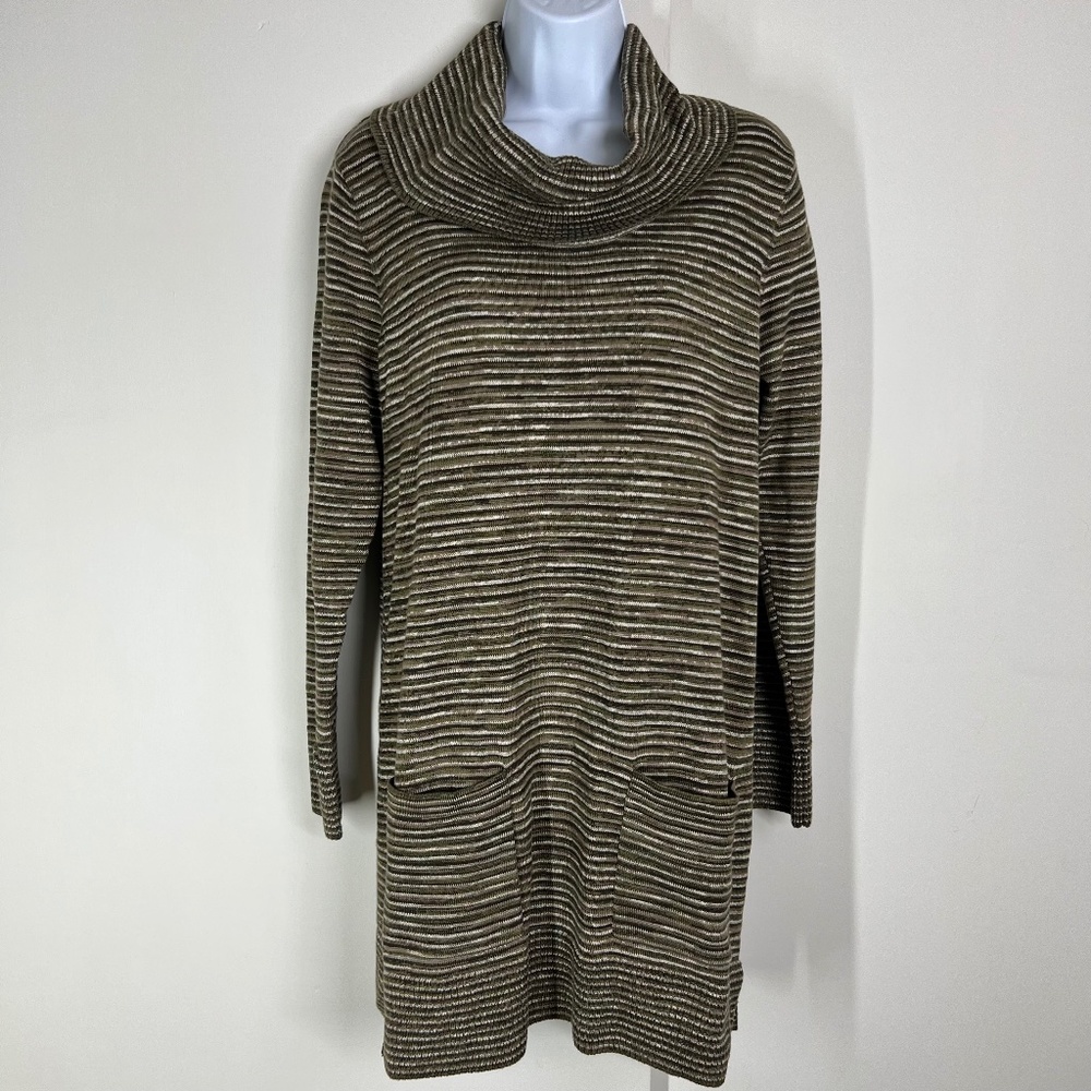 Anthropologie eight eight eight Cowell neck green and brown earth tones tunic, M